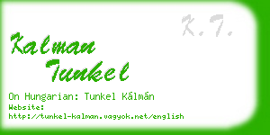 kalman tunkel business card